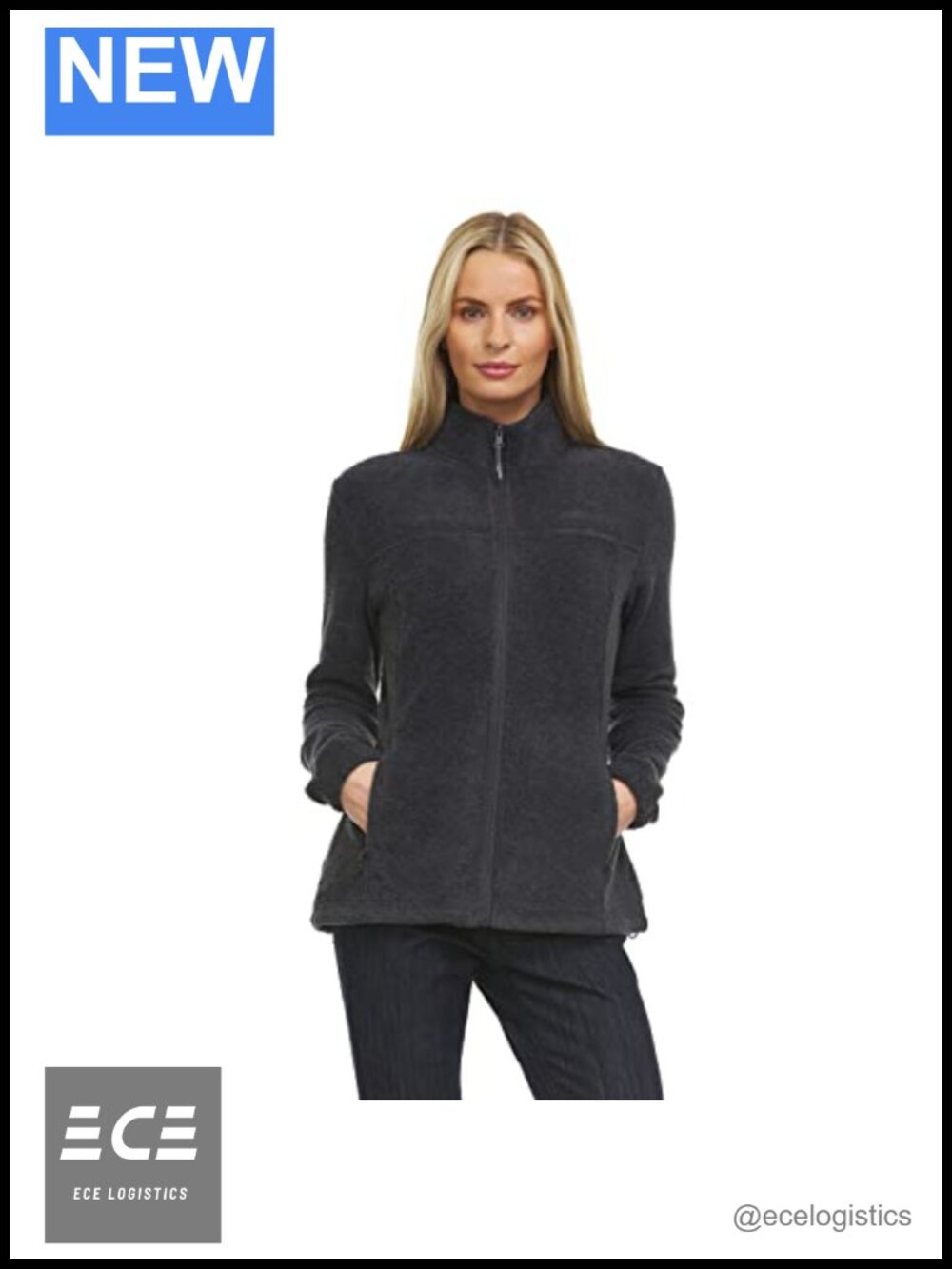 Womens Lightweight Full-Zip Polar Fleece Jacket Sherpa Lined Outdoor Coat